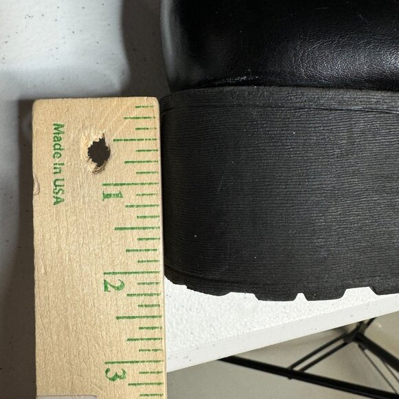 No Boundaries Boots Womens 7 Black Biker Chunky VTG Y2K 90s Moto Pleather Combat - Picture 11 of 11